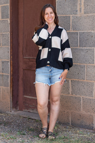 Living Simply Checkered Cardigan
