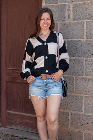 Living Simply Checkered Cardigan