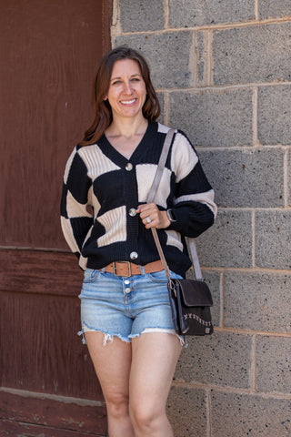 Living Simply Checkered Cardigan