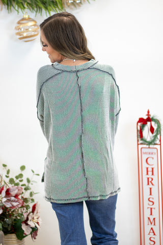 Maya Ribbed Top- Black/White