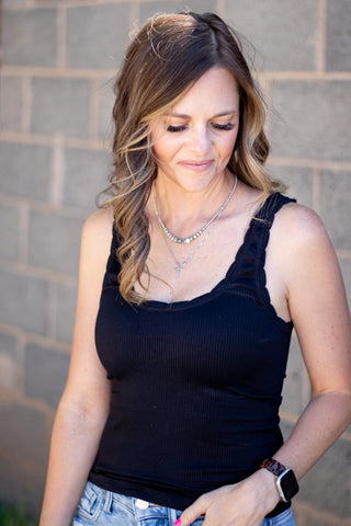 Mitzy Scalloped & Reversible Tank- Multiple Colors