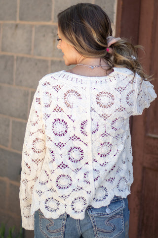 Modern Crochet Button Down Cardigan