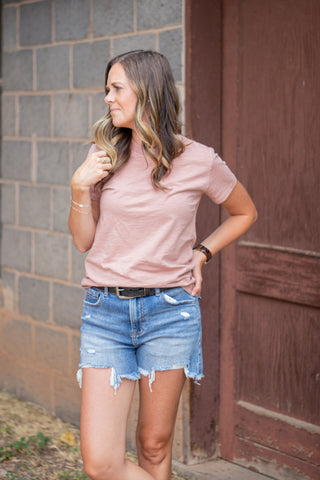 Make It Mine Tee- Dark Blush