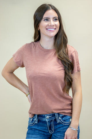 Mark Me Basic Tee- Burnt Sienna