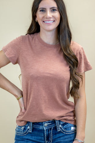 Mark Me Basic Tee- Burnt Sienna