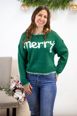 Merry Sweater- Hunter Green