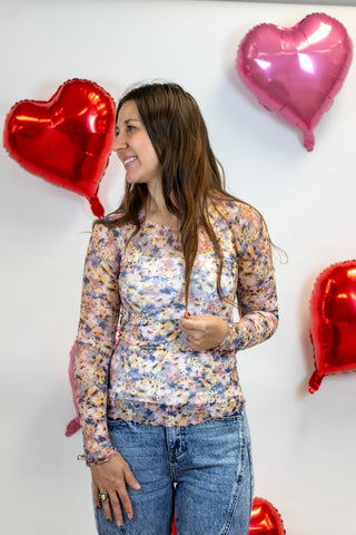 Mistee Floral Mesh Top
