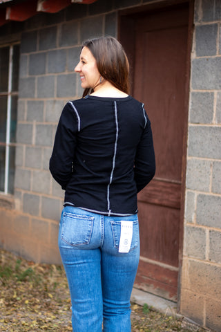 Myra Long Sleeve Top- Black