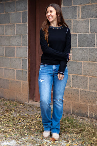 Myra Long Sleeve Top- Black