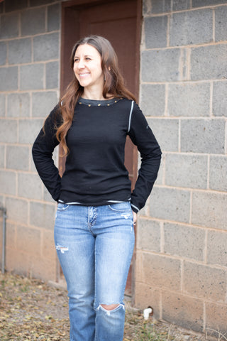 Myra Long Sleeve Top- Black