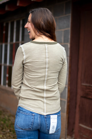 Myra Long Sleeve Top- Olive