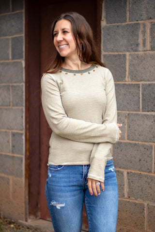 Myra Long Sleeve Top- Olive