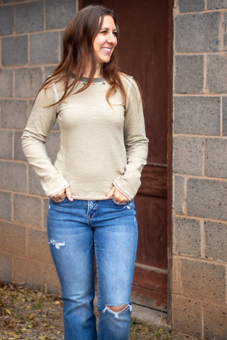 Myra Long Sleeve Top- Olive