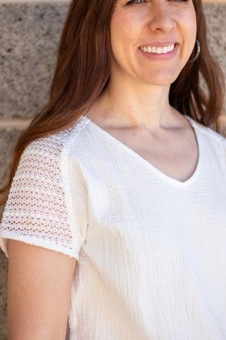 Oliver Crochet Button Back Blouse