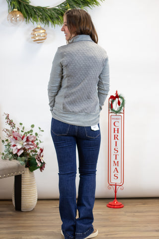 Quilted Halfzip- Charcoal