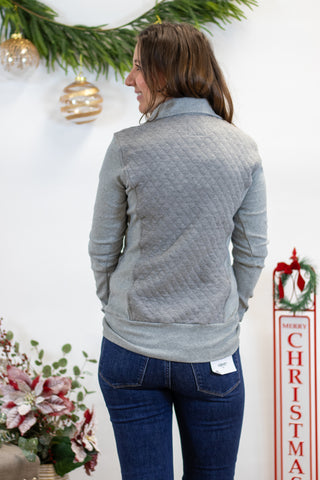 Quilted Halfzip- Charcoal