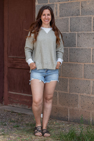 Right Or Wrong Pullover- Olive