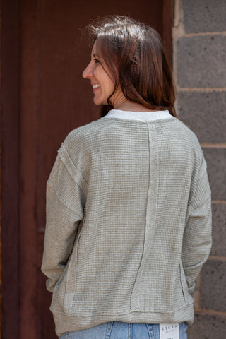 Right Or Wrong Pullover- Olive