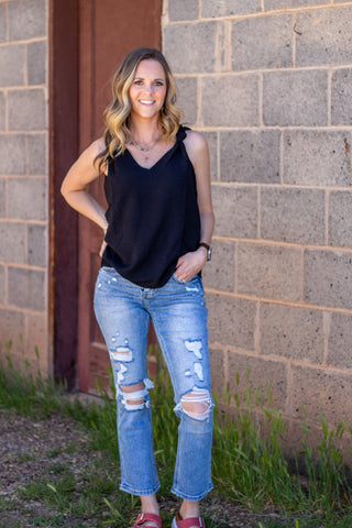 Raelynn V-Neck Knotted Tank Top