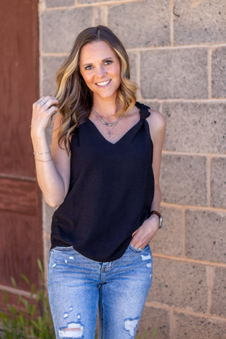Raelynn V-Neck Knotted Tank Top