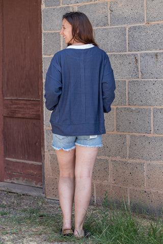 Right Or Wrong Pullover- Navy