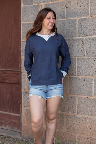 Right Or Wrong Pullover- Navy