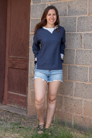 Right Or Wrong Pullover- Navy