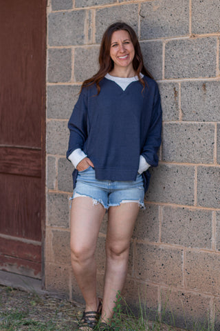 Right Or Wrong Pullover- Navy