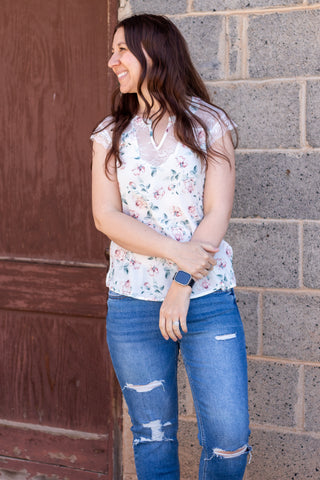 Sasha Floral and Lace Blouse
