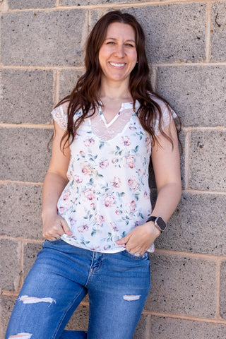 Sasha Floral and Lace Blouse