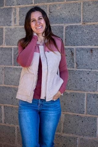 Shiloh Vest- Taupe