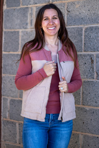 Shiloh Vest- Taupe