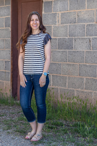 Sierra Ruffle Stripe Top