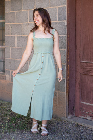 Take My Word Button Front Dress