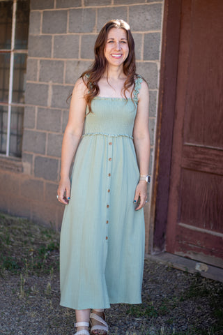 Take My Word Button Front Dress