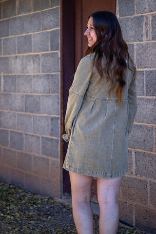Talen Button Down Denim Dress