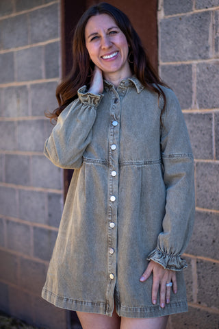 Talen Button Down Denim Dress