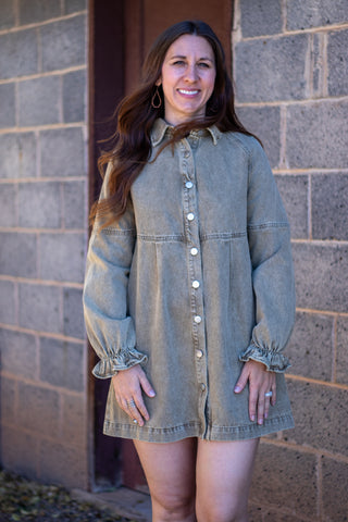 Talen Button Down Denim Dress