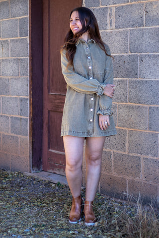 Talen Button Down Denim Dress