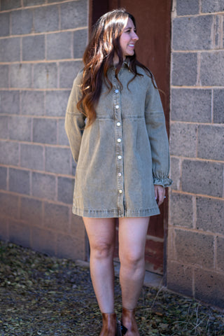 Talen Button Down Denim Dress