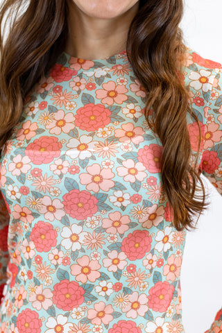Brandi Vintage Floral Mesh Top