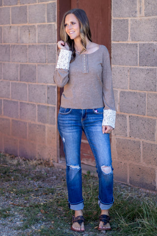 Worn Well Crochet Sleeve Top