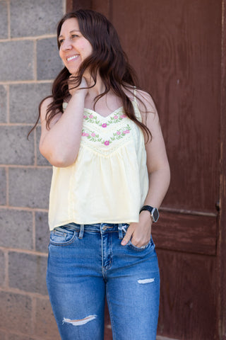 You Need Floral Embroidered Tank