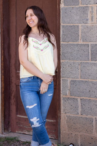 You Need Floral Embroidered Tank
