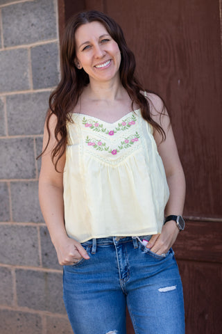 You Need Floral Embroidered Tank