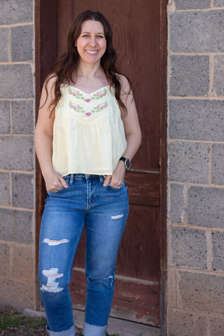 You Need Floral Embroidered Tank