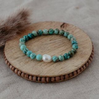 Nika bracelet-turquoise/white pearl