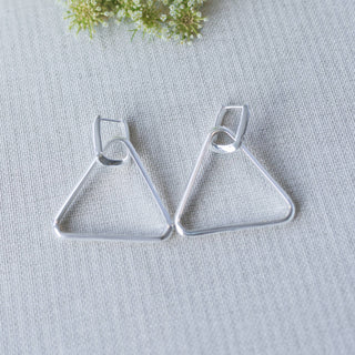 Twofold Earrings-Triangle: Silver