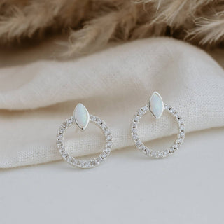 Blanche Studs-Opalite: Silver/Opalite