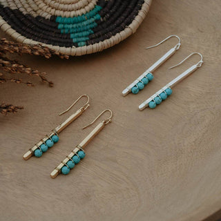 Zola earrings-turquoise: Silver/turquoise